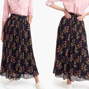 J. Crew Point Sur Floral Navy Skirt